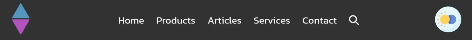 Old Main Menu of VEX.blue;
Logo - Home - Products - Articles - Services - Contact - Search Icon - Light / Dark Mode