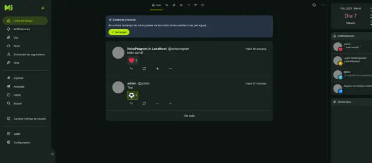 Misskey in localhost running