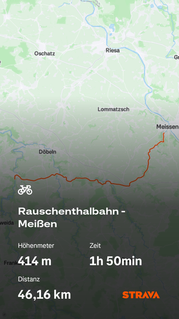 Radtour 46 km von Waldheim über Nossen nach Meißen