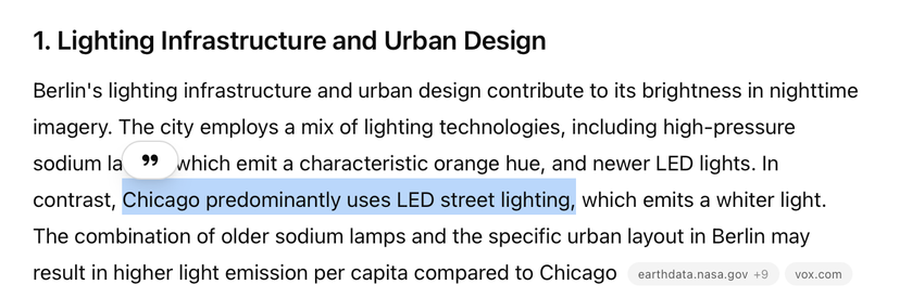 1. Lighting Infrastructure and Urban Design

Berlin's lighting infrastructure and urban design contribute to its brightness in nighttime imagery. The city employs a mix of lighting technologies, including high-pressure sodium lamps which emit a characteristic orange hue, and newer LED lights. In contrast, Chicago predominantly uses LED street lighting, which emits a whiter light. The combination of older sodium lamps and the specific urban layout in Berlin may result in higher light emission per capita compared to Chicago earthdatanasagov 9 vox.com