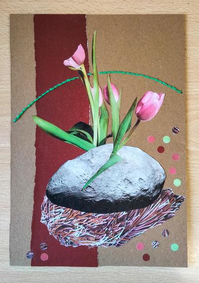 Tulipanes que nacen en un meteorito