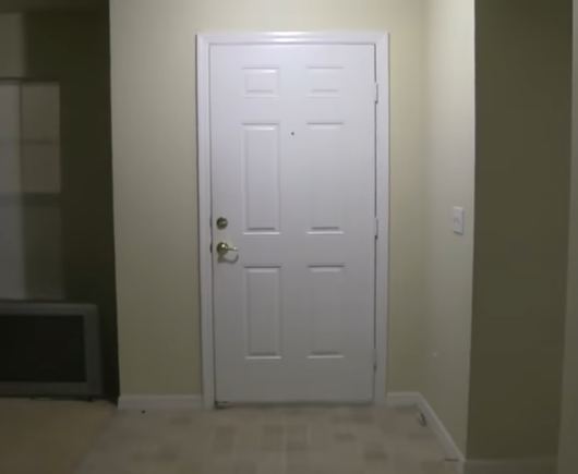 the front door from the video where a guy in a big bird (from sesame street) costume knocks it down