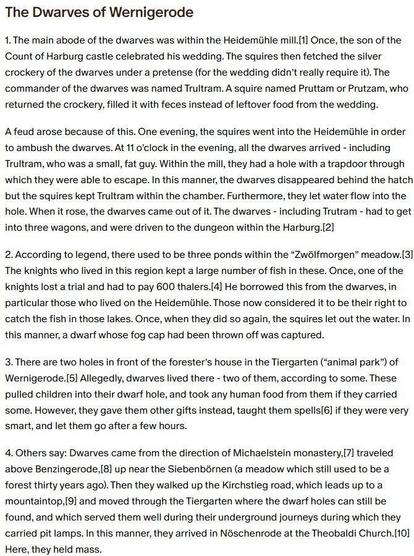 Part 1 of German folk tale "The Dwarves of Wernigerode". Drop me a line if you want a machine-readable transcript!