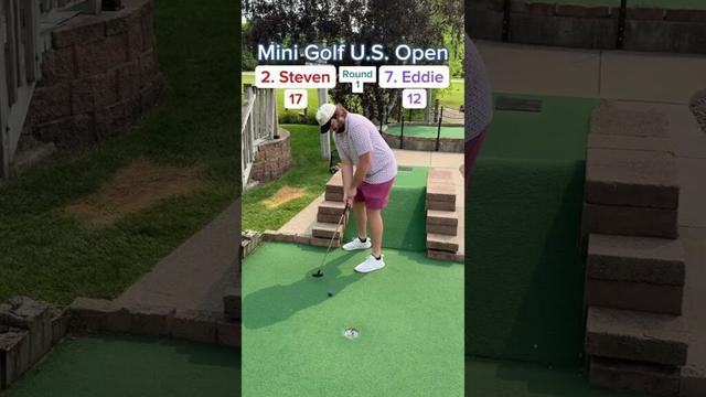 2025 Mini Golf U.S. Open Round 1, 2. Steven vs 7. Eddie (Holes 7-8) #golf #minigolf #usopen #viral