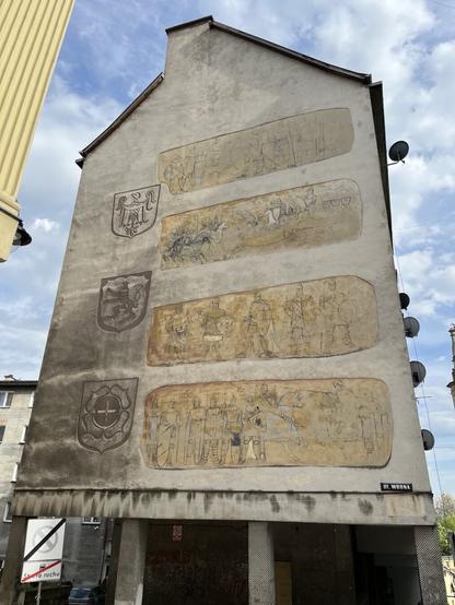 Sgraffito by unknown artist in Kłodzko, Poland