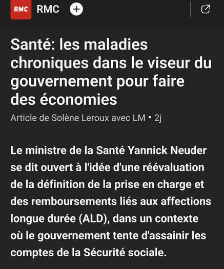 Santé: les maladies chroniques dans le viseur du gouvernement pour faire des économies