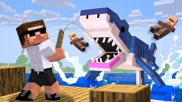 Villagers vs Me: Who will Catch Biggest Fish in Minecraft..