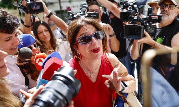 Leire Díez, a su llegada a Ferraz el pasado martes (EFE)