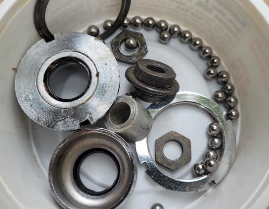 Front Drivetrain for 1974 Fuji bike, clean and shiny. Lots of ball bearings