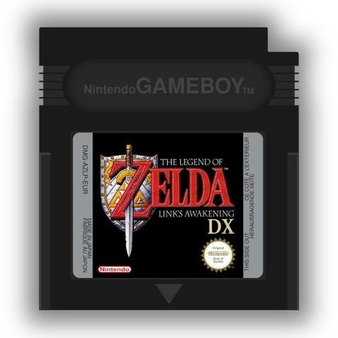 A GameBoy catridge from The Legend of Zelda: Link's Awakening DX made in Inkscape.