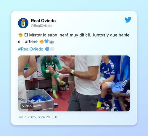 🫡 El Míster lo sabe, será muy difícil. Juntos y que hable el Tartiere 🔥💙🏟️

#RealOviedo 🔵⚪️ https://t.co/t1kGF07DH4