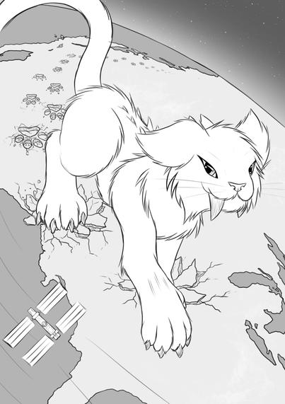 Fang leaves a pawprint trail across the united states, the pawprints getting larger and larger with each step.