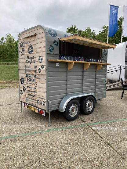 Horse box used for serving coffees