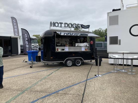 Black hot dog trailer