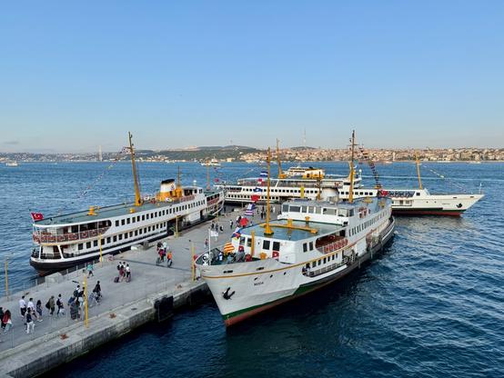 Three ferries on the bosphorous