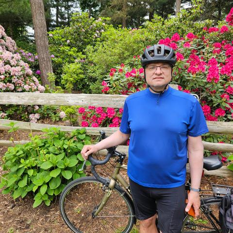 Arthur standing at the Brueckner Rhododendron Gardens