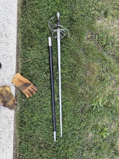 Sharpened, finished rapier.