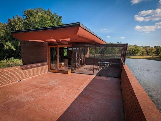 One of a series of photographs taken at a state park in Iowa that features a Frank Lloyd Wright-designed home.