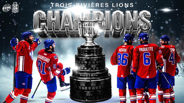 Trois-Riviere Lions Champions

5 players around the Kelly Cup