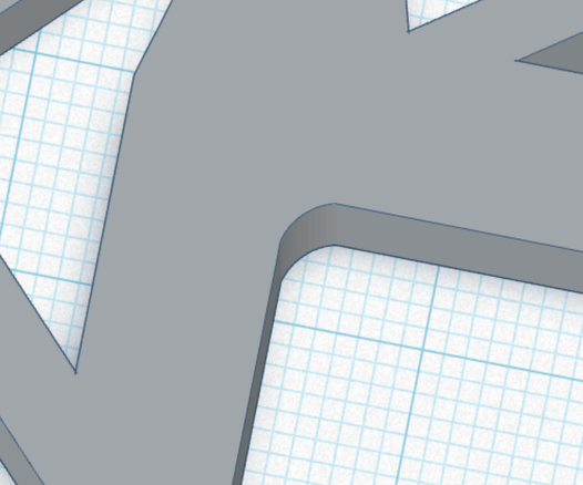 TinkerCad screenshot, a part with inner fillet