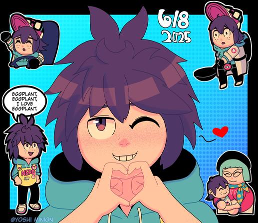A picture of 30 year old Ota Matsushita making a heart with his hands and winking while a heart is by him, showing his love.

Around him are various chibi drawings of Ota depicting various moments from the first and second games.