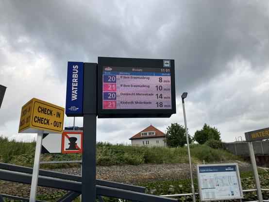 Departure board of waterbus