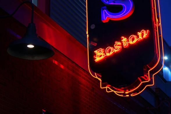 neon sign for a Boston restaurant