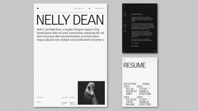 This minimalist utilitarian style resume template by Wavebreak Media for Adobe Illustrator includes 3 fully customizable pages in US Letter and A4.