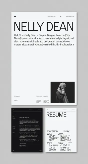This minimalist utilitarian style resume template by Wavebreak Media for Adobe Illustrator includes 3 fully customizable pages in US Letter and A4.