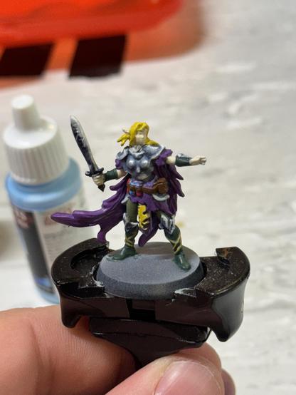 After adding an off white for the highlights and a little blue ink to add a slight hue to the grey. Here more of the rest base colors were added.