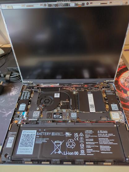 The inside of the computer