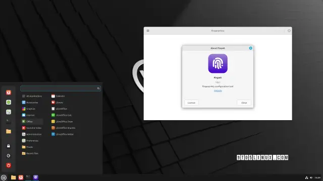 Screenshot of Linux Mint with the Cinnamon desktop environment showing the Fingwit app.