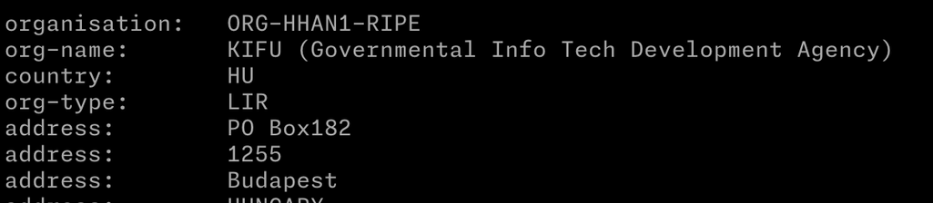 whois für KIFU, Governmental Info Tech Development Agency