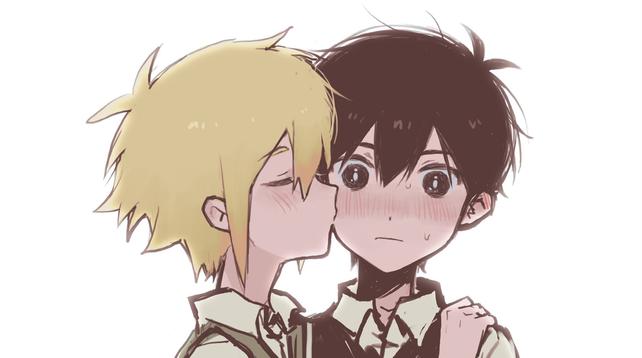 Basil kissing Sunny (two boys from Omori game)