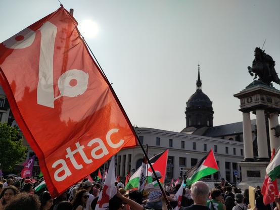 Photo du rassemblement pour Gaza et la flottille.