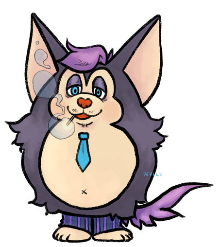 Papa Tattletail, a Tattletail fan-character. He looks like Baby Tattletail, except he's older, looks tired and is smoking a cigarette.