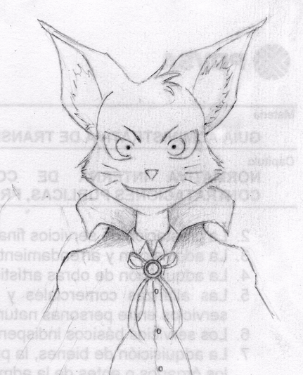 Indeed, I haven't drawn the "driver license" of Cornelius, so... here you have, a little doodle I did to revisit this OC.