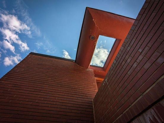 One of a series of photographs taken at a state park in Iowa that features a Frank Lloyd Wright-designed home.