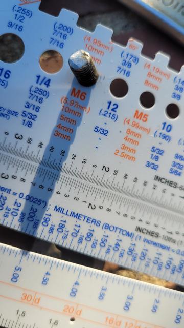 M6 bolt size on a gauge