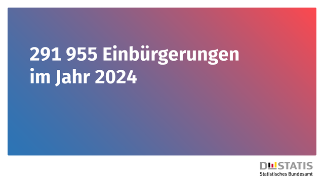 Bild mit dem Text "291 955 Einbürgerungen im Jahr 2024".