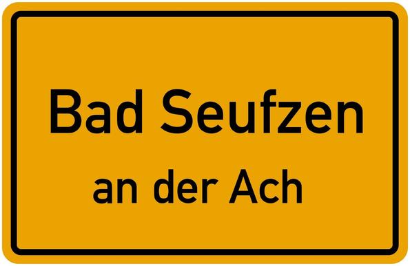 Ortstafel für Bad Seufzen an der Ach
