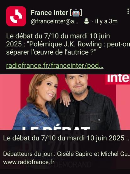 Léa Salamé et Nicolas se posant la question, faut-il séparer l'œuvre de l'artiste?