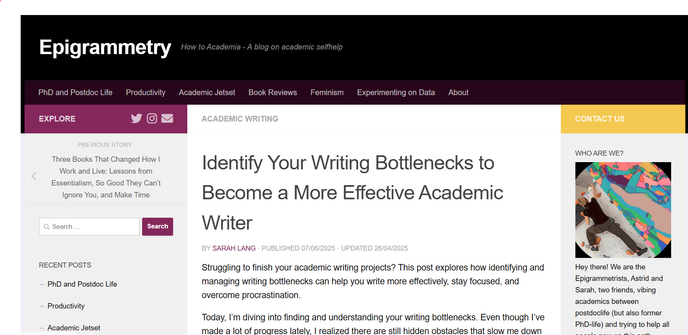 Identify Your Writing Bottlenecks to Become a More Effective Academic Writer
