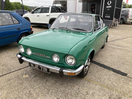 Green Skoda S 110 R coupé, front quarter view