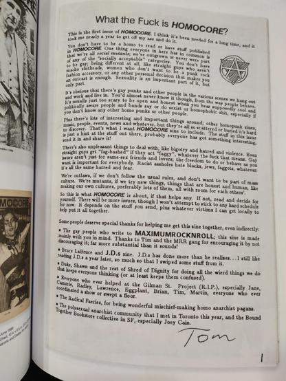 The full page "What the Fuck is HOMOCORE?" manifesto. Hand corrected OCR to follow.