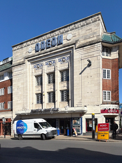 A colour photograph of the art deco Odeon cinema in Richmond upon Thames