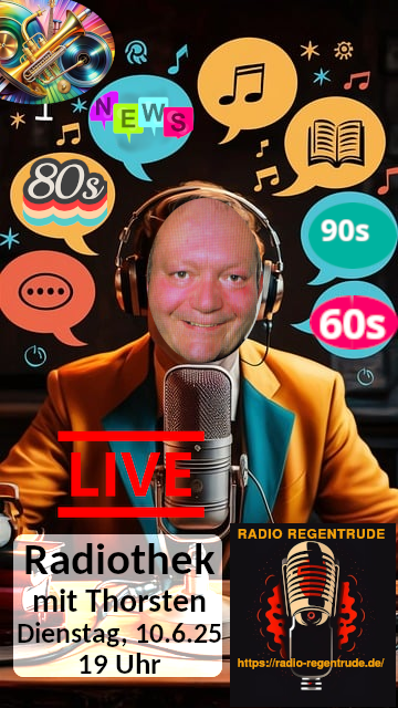 🇩🇪 Plakat zur heutigen Radiosendung "Radiothek". Bild (ohne Text): Pixabay, kein Bildquellennachweis erforderlich.

🇬🇧 Poster with details of today's radio show "Radiothek", Image (without text): Pixabay, no image creds needed.