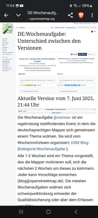 Seite aus dem OSM Wiki. User ersetzt das Bild eines deutschen Briefkastens durch österreichischen Briefkasten bei einer vor 10 Jahren beendeten Wochenaufgabe. (12. bis 18. Oktober 2015)