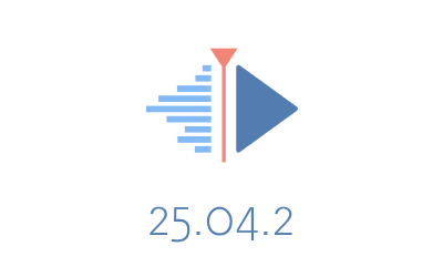 Kdenlive logo with the numbers 25.04.2 text under it.