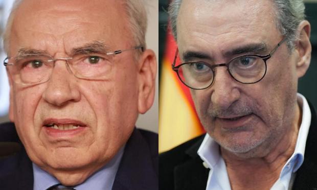 Getty Images (El ex vicepresidente del Gobierno Alfonso Guerra y el periodista Carlos Herrera; en sendas imágenes de archivo.)